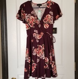 Kegan Faux Wrap Brushed Knit Dress